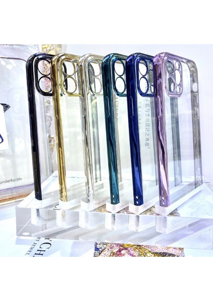 Apple iPhone 12-Black Için Hassas Delik Açılış ile Ultra Ince Net Tpu+Elektrokaplama Çerçevesi Telefon Kılıfı (Yurt Dışından)