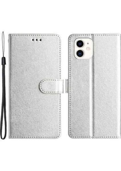 Apple iPhone 12 Mini Telefon Kılıfı Için Cüzdan Stand Kılıfı 5.4 Inç Ipek Dokusu (Yurt Dışından)
