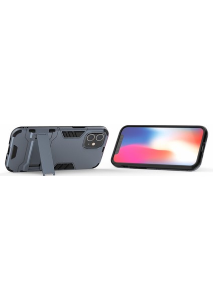 Apple iPhone 12 Mini-Blue Için Kickstand Telefon Kabuğu ile Plastik+Tpu Hibrit Kasa (Yurt Dışından) fiyatları