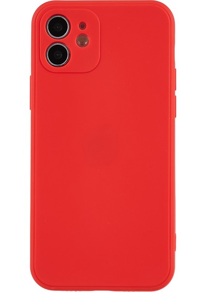 Apple iPhone 12 Telefon Kapağı Düz ​​edge Telefon Kılıfı Yumuşak Tpu Hassas Kesim Anti-Fall Koruyucu Kapak Kırmızısı (Yurt Dışından)