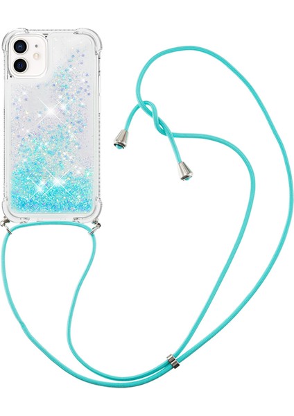 Dinamik Quicksand ve Tpu Şok Geçirmez Cep Telefonu Koruyucu Kapak, Apple iPhone 12 Mini-Blue Için Kayışlı (Yurt Dışından)