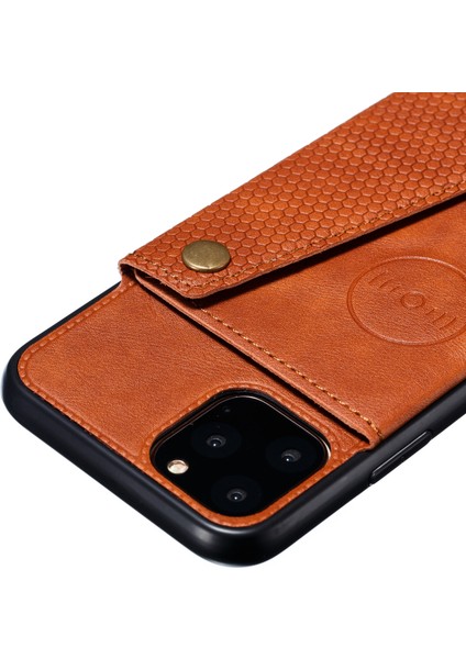 Apple iPhone 12 Mini 5.4 Inç-Kahverengi Için Pu Deri+Tpu Kapağı [yerleşik Araç Manyetik Sayfa] (Yurt Dışından)