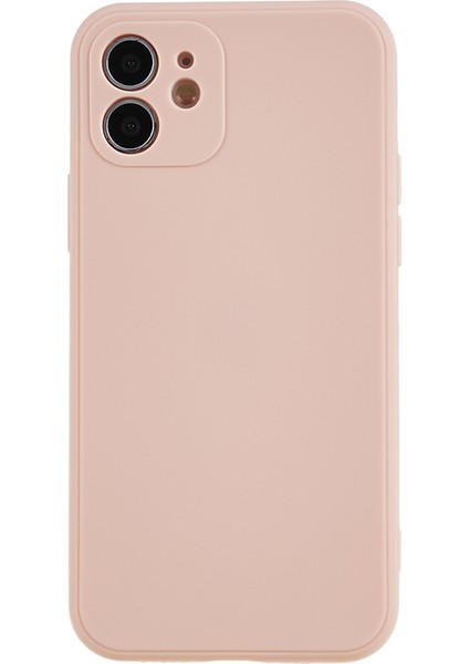 Apple iPhone 12 Telefon Kapağı Düz ​​edge Telefon Kılıfı Yumuşak Tpu Hassas Kesim Anti-Fall Koruyucu Kapak Pembe (Yurt Dışından)