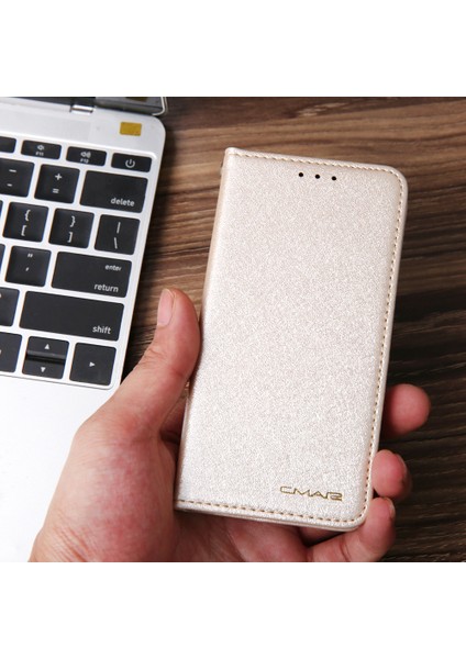 Pu Deri Otomatik Emici Folio Örtüsü Apple iPhone 12 Için Kart Yuvalı 5.4 Inç-Beyaz (Yurt Dışından)
