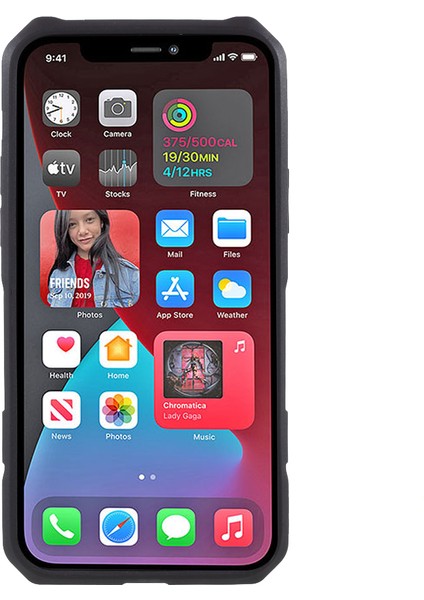 Apple iPhone 12 Mini-Black Için Kickstand ile Arka Klip Plastik+Tpu Hibrid Kasa (Yurt Dışından)