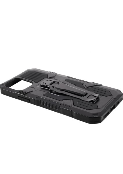 Apple iPhone 12 Mini-Black Için Kickstand ile Arka Klip Plastik+Tpu Hibrid Kasa (Yurt Dışından)