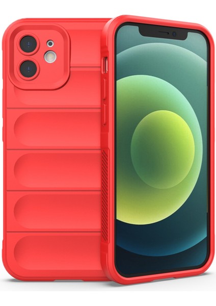 Apple iPhone 12 6.1 Inç Damla Koruması Sağlam Kabuk Tpu Telefon Koruyucu Kasa-Kırmızı (Yurt Dışından)