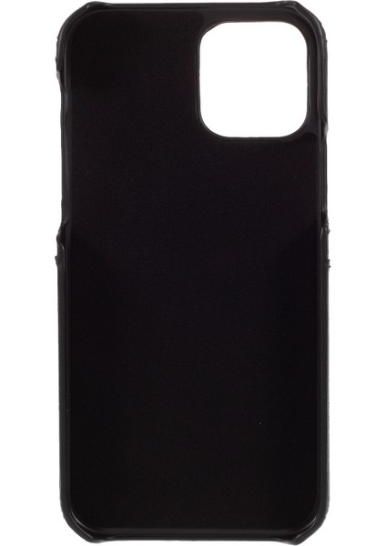Apple iPhone 12 Mini 5.4 Inç-Siyah Için Çift Kart Yuvaları Pu Deri Kaplı Pc Kapağı (Yurt Dışından)