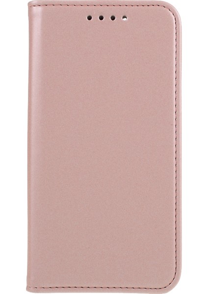 Apple iPhone 12 Mini-Rose Altın Için Deri Cüzdan Stand Kılıfı ile Sıvı Silikon Touch (Yurt Dışından)