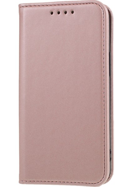 Apple iPhone 12 Mini-Rose Altın Için Deri Cüzdan Stand Kılıfı ile Sıvı Silikon Touch (Yurt Dışından)