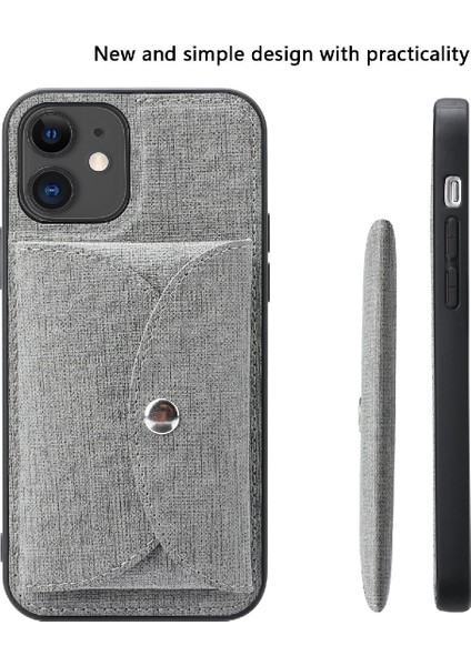 Söndürülebilir Manyetik Emilim Cüzdanı Deri Cilt Tpu Apple iPhone 12 Mini 5.4 Inç-Gri Için Geri Kasa (Yurt Dışından)