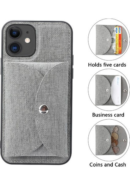 Söndürülebilir Manyetik Emilim Cüzdanı Deri Cilt Tpu Apple iPhone 12 Mini 5.4 Inç-Gri Için Geri Kasa (Yurt Dışından)