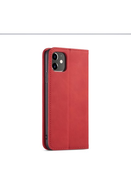 Fantasy Serisi Apple iPhone 12 Mini 5.4 Inç-Kırmızı Için Otomatik Emici Deri Cüzdan Standı Çantası (Yurt Dışından)