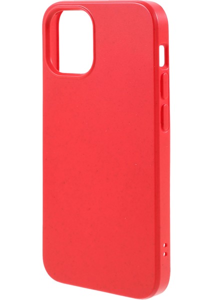 Apple iPhone 12 Mini Telefon Kılıfı Için 5.4 Inç Biyobozunur Kasa Çevre Dostu Buğday Saman Tpu Mat Telefon Kapak-Kırmızı (Yurt Dışından)