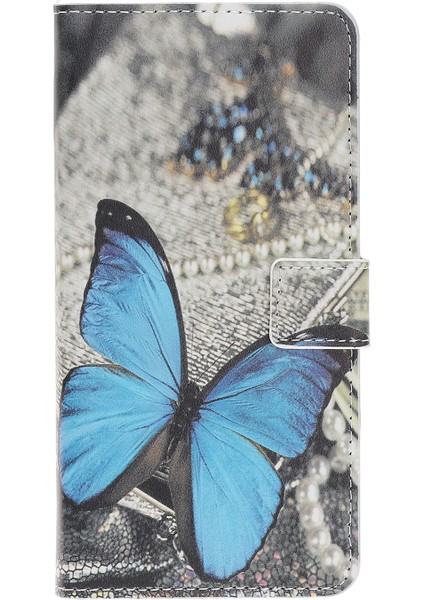 Apple iPhone 12 Mini Blue Için Desen Deri Cüzdan Kılıfı (Yurt Dışından)