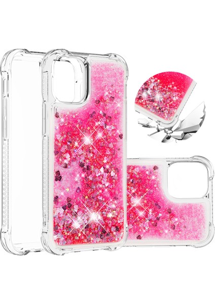 Apple iPhone 12 Mini 5.4 Inç-Kırmızı Için Yumuşak Tpu Quicksand Style Shell (Yurt Dışından)