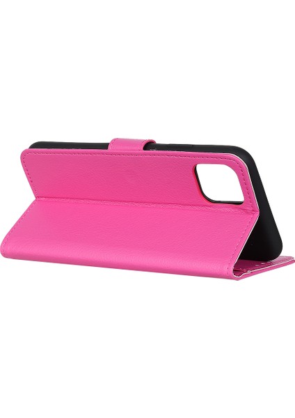 Apple iPhone 12 Pro/12 Tutuş Anti-Şok Dayanıklı Litchi Cilt Doku Cüzdan Deri Deri Stand Koruyucu Kılıf (Yurt Dışından)