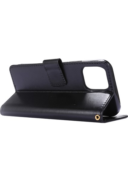 Apple iPhone 12 Pro/12-Black Için Cüzdanlı Kelebek Çiçek Deri Kapağı (Yurt Dışından)