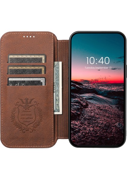Apple iPhone 12/12 Pro Magnicy Telefon Kılıfı Stand Cüzdan Deri Kapağı Magsafe-Brown ile Uyumlu (Yurt Dışından)