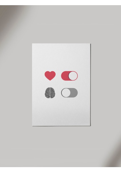 Heart Brain Ahşap Poster Tablo