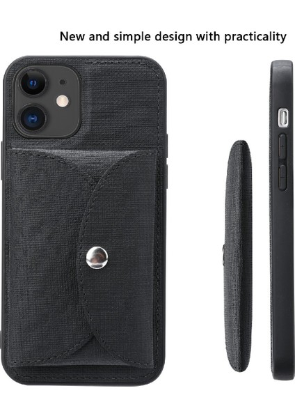 Söndürülebilir Manyetik Emilim Cüzdanı Deri Cilt Tpu Apple iPhone 12 Mini 5.4 Inç-Black Için Geri Kılıf (Yurt Dışından)