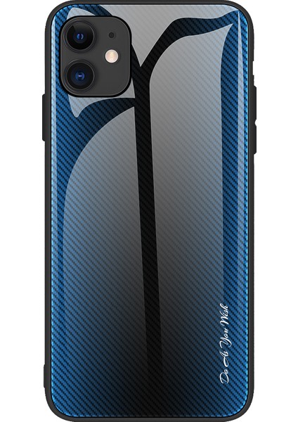 Karbon Fiber Doku Camı Geri+Apple iPhone 12 Mini Mavisi Için Tpu Kombo Kasası (Yurt Dışından)