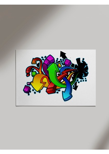 Graffiti Arrow Ahşap Poster Tablo