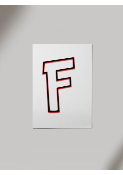 F Harfi Ahşap Poster Tablo