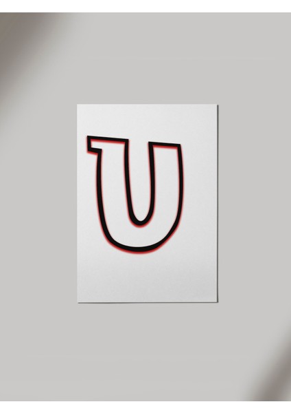 U Harfi Ahşap Poster Tablo
