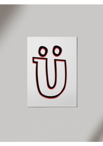 Ü Harfi Ahşap Poster Tablo