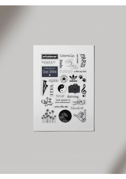 Black Doodle Ahşap Poster Tablo