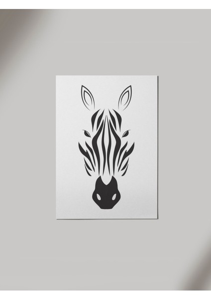 Zebra Desen Ahşap Poster Tablo