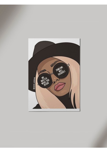 Rozet Girl Ahşap Poster Tablo
