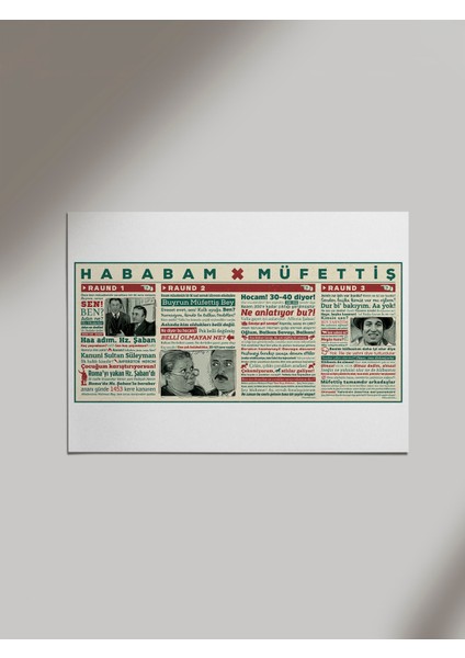 Hababam Müfettiş Raund1 Raund2 Raund3 Ahşap Poster Tablo