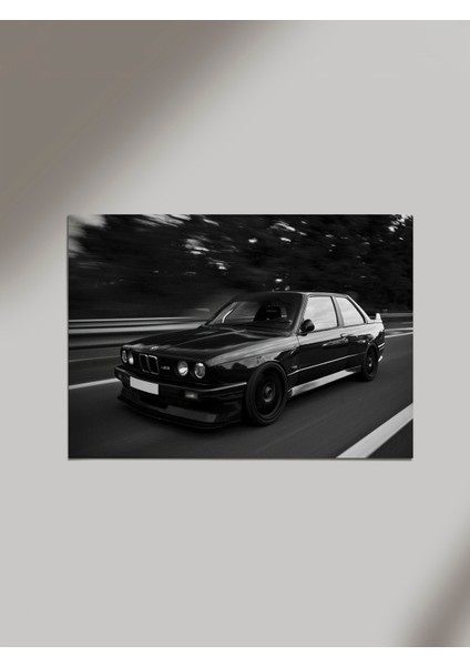 Bmw E30 Siyah Ahşap Poster Tablo