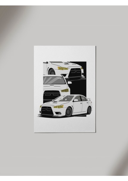 Mitsubishi Lancer Ahşap Poster Tablo