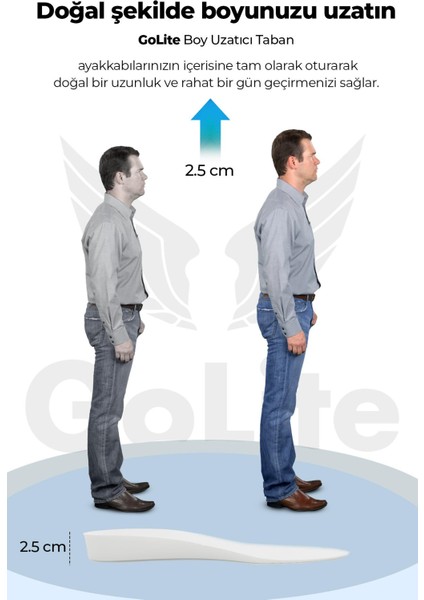 2.5 cm Boy Uzatıcı Tabanlık, Gizli Topuk Yükseltici Ayakkabı Tabanlığı - 1 Çift Beyaz modelleri