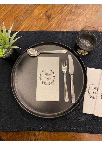 Siyah Yaldızlı Afiyet Olsun 16 Lı Beyaz Renkli Kağıt Peçete fiyatları