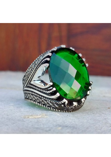Yeşil Taşlı Erkek Yüzük modelleri