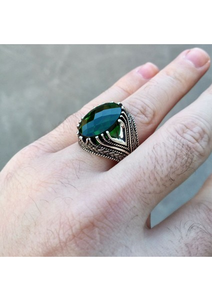 Yeşil Taşlı Erkek Yüzük fırsatları