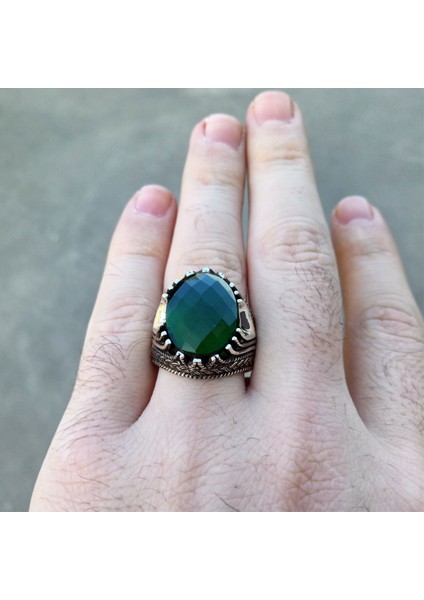 Yeşil Taşlı Erkek Yüzük indirimleri