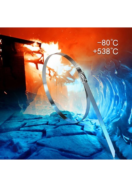 Cırt Kelepçe Metal Paslanmaz Çelik Kablo Zip Bağı Çok Amaçlı Bağlama 4.6X200 10 Adet fırsatları