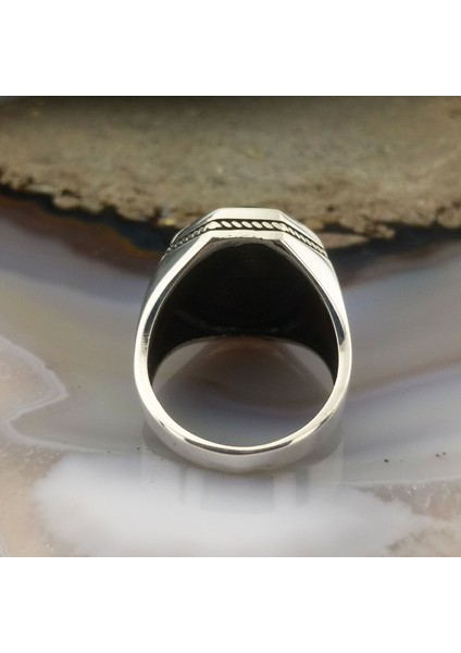 Yeşil Zirkon Taşlı Sade Erkek Yüzük modelleri