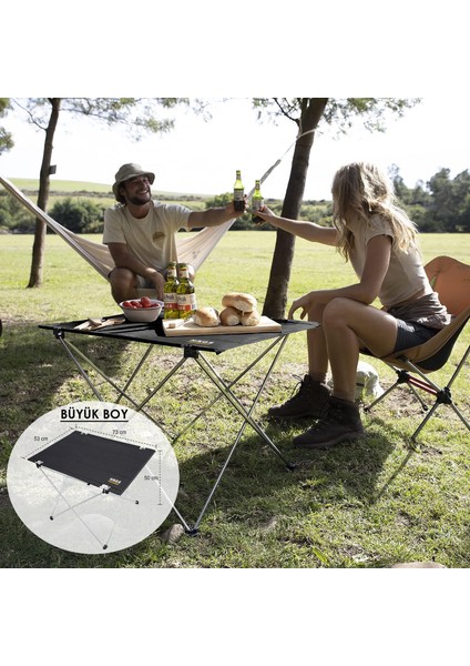 Ultralight Katlanır Kamp Masası, Piknik, Bbq, Balıkçılık, Avcılık, Plaj, Hiking Için Taşınabilir Kompakt Roll Up Outdoor Kamp Masası Büyük Boy  - Kamuflaj