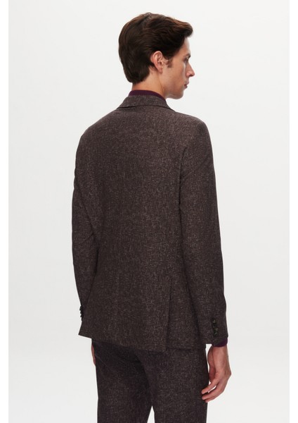 Slim Fit Kahverengi Baskılı Kırışmayan Sihirli Takim Elbise 1HC05IM05577M fırsatları