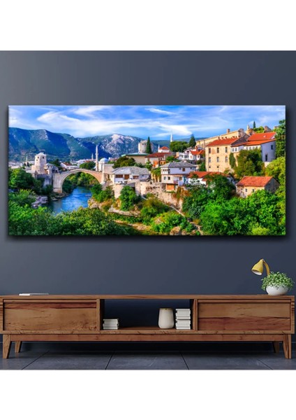 Dekoratif Tarihi Mostar Köprüsü Kanvas Tablo DR097