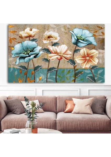 Bahar Açan Çiçekler Tasarım Kanvas Tablo DR018