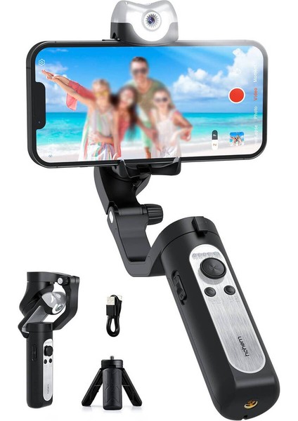 Isteady VS2S 3 Eksenli Gimbal El Tipi Aı Yapay Zeka Görüş Sensörlü Telefon Sabitleyici Stabilizatör