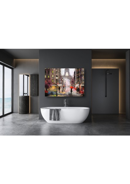 Paris Eyfel Kulesi Yağlı Boya Görünümlü Doğa Manzaralı Kanvas Tablo D13