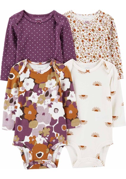 Kız Bebek Uzun Kollu 4'lü Body Set